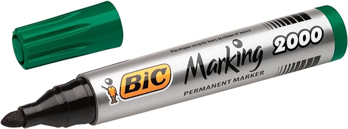 BIC marking 2000 permanent marker bullet point tip green ink