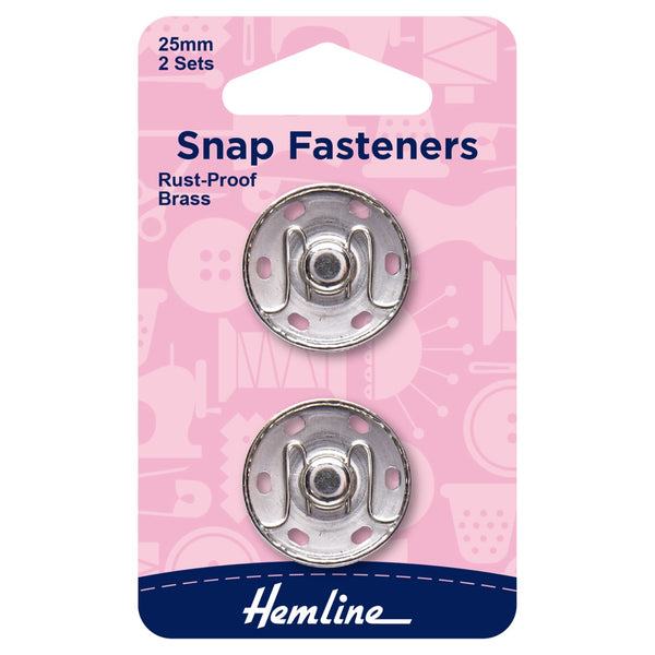 Snap Fasteners: Sew-on:  25mm