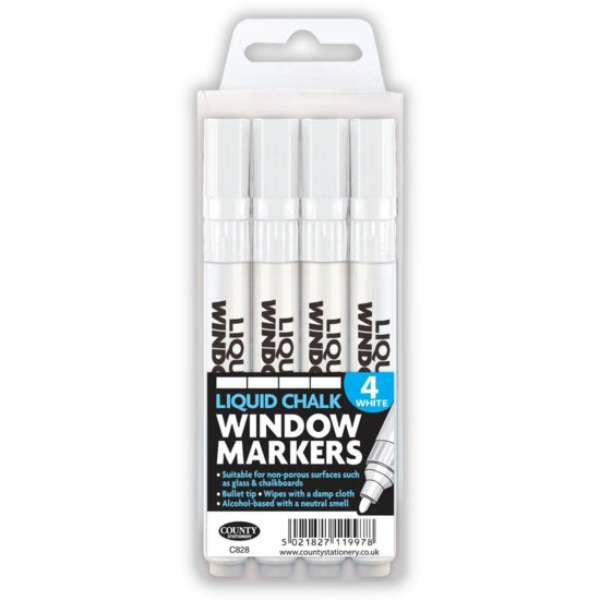Liquid Chalk Window Marker sets - 4 Pack