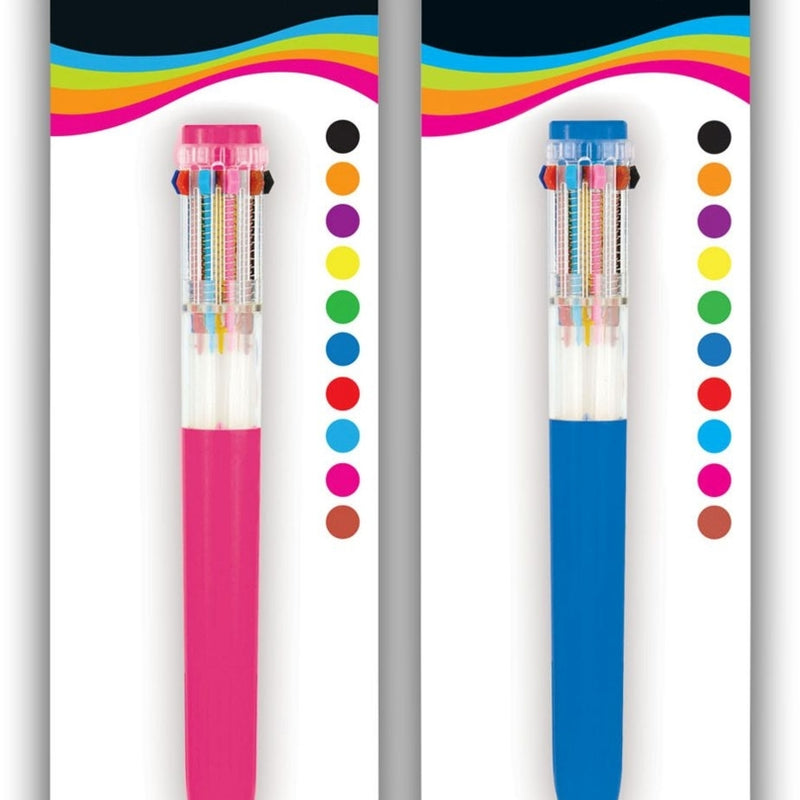 Retractable Ball pen - 10 Colours in 1 pen!