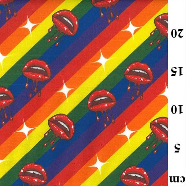 Digital Cotton Print - Rainbows & Lips