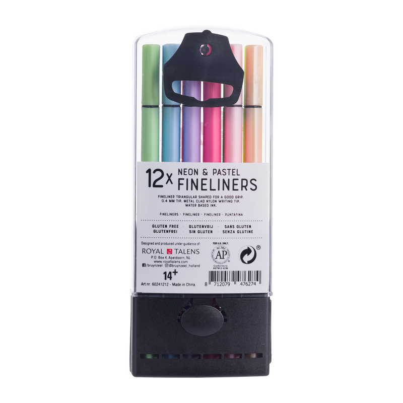 Fineliner set neon & pastel - 12 colours