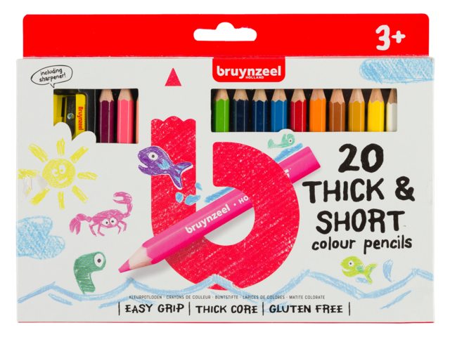 Bruynzeel Thick & Short Colouring Pencils - Set 20