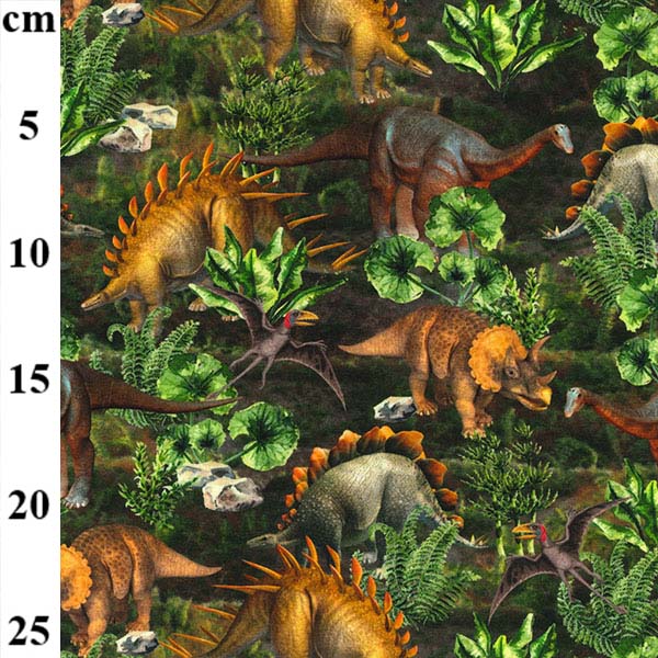 Cotton Spandex Digital Jersey - Dinosaurs
