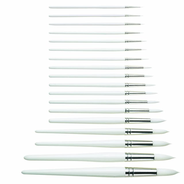 White Pro Arte POLAR Round white nylon Brushes - Series 31