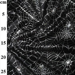 Halloween Foil Print Fabric - Spiders Web