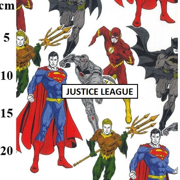 100% Digital Cotton Print Material - Justice League