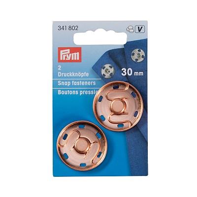 Prym Rose Gold and Silver Sew on Snap Fasteners - 30mm