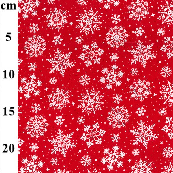 Christmas PolyCotton - Red/Snow