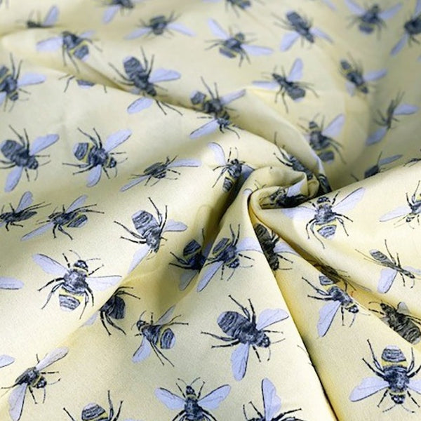 **REDUCED!** DIGITAL COTTON PRINT - Yellow Bees